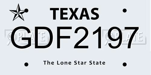 GDF2197 Texas License Plate
