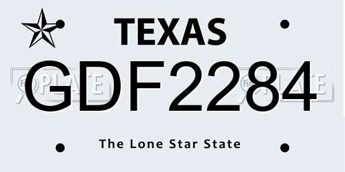 GDF2284 Texas License Plate