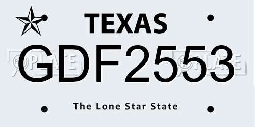 GDF2553 Texas License Plate