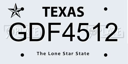 GDF4512 Texas License Plate