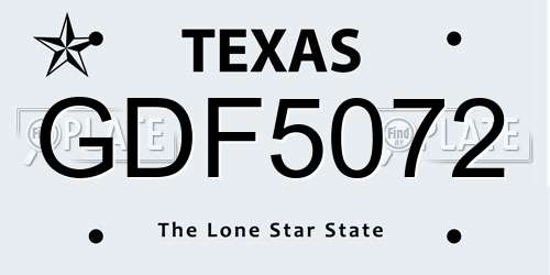 GDF5072 Texas License Plate