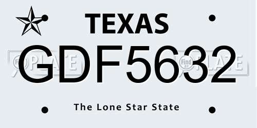 GDF5632 Texas License Plate
