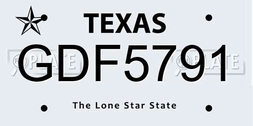 GDF5791 Texas License Plate