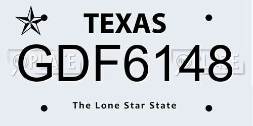 GDF6148 Texas License Plate