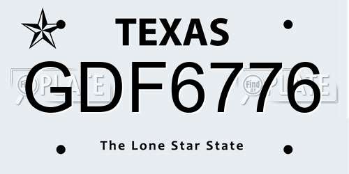 GDF6776 Texas License Plate