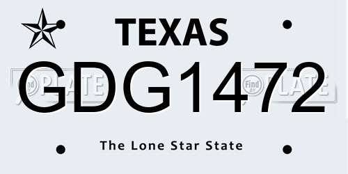 GDG1472 Texas License Plate