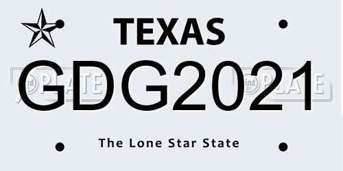 GDG2021 Texas License Plate