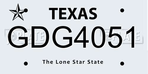 GDG4051 Texas License Plate