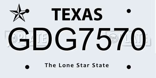 GDG7570 Texas License Plate