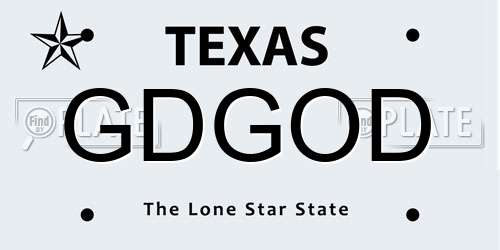 GDGOD Texas License Plate