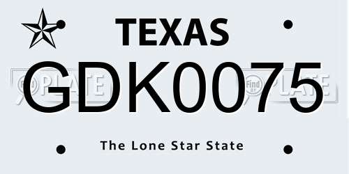 GDK0075 Texas License Plate