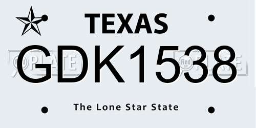 GDK1538 Texas License Plate