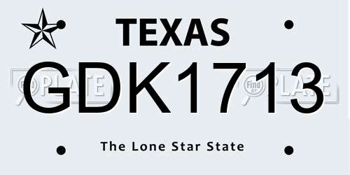 GDK1713 Texas License Plate