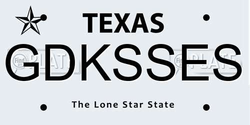 GDKSSES Texas License Plate