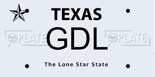 GDL Texas License Plate