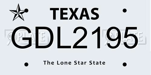 GDL2195 Texas License Plate