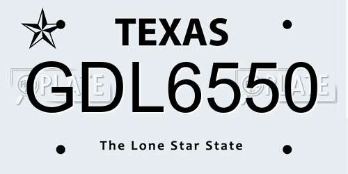 GDL6550 Texas License Plate
