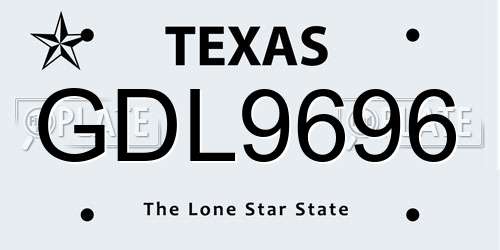 GDL9696 Texas License Plate