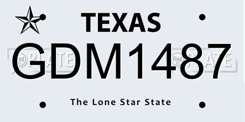 GDM1487 Texas License Plate