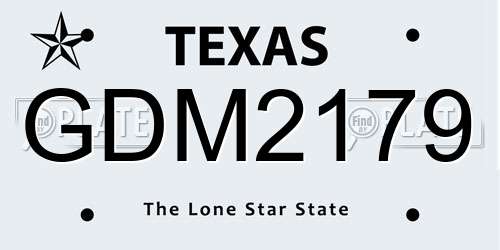 GDM2179 Texas License Plate