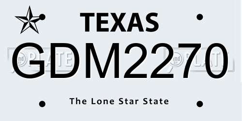 GDM2270 Texas License Plate