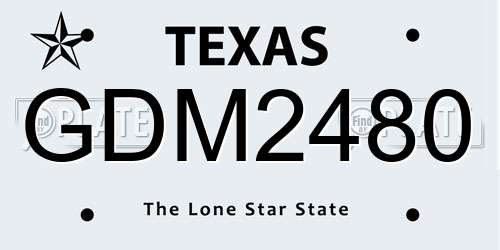 GDM2480 Texas License Plate