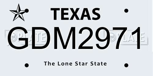 GDM2971 Texas License Plate