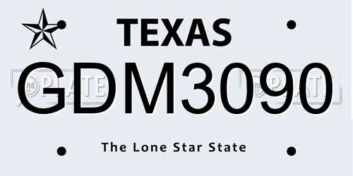 GDM3090 Texas License Plate