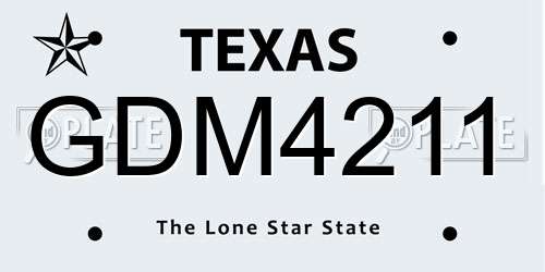 GDM4211 Texas License Plate