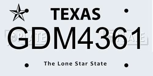 GDM4361 Texas License Plate