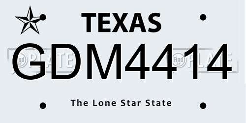 GDM4414 Texas License Plate