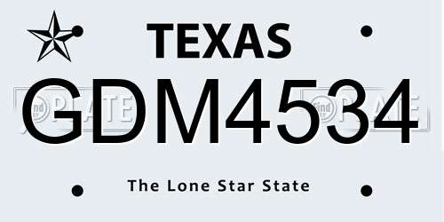 GDM4534 Texas License Plate