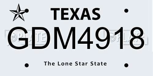 GDM4918 Texas License Plate