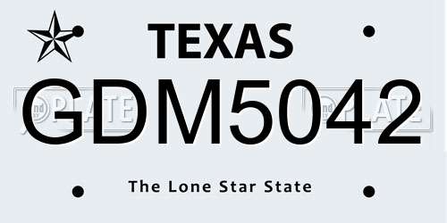 GDM5042 Texas License Plate