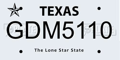 GDM5110 Texas License Plate