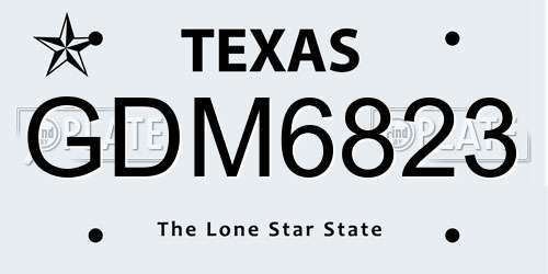 GDM6823 Texas License Plate