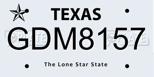 GDM8157 Texas License Plate