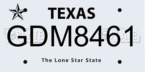 GDM8461 Texas License Plate