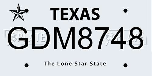 GDM8748 Texas License Plate
