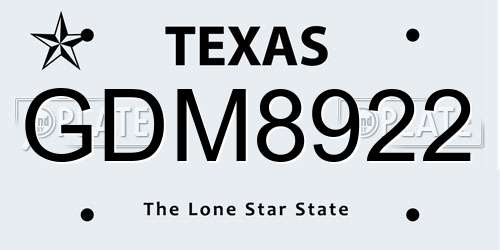GDM8922 Texas License Plate