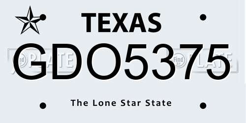 GDO5375 Texas License Plate