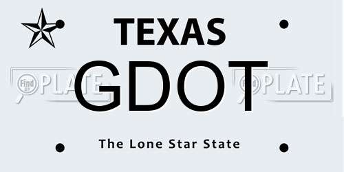 GDOT Texas License Plate