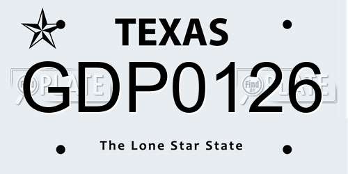 GDP0126 Texas License Plate