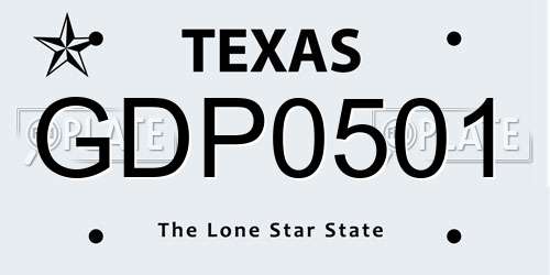 GDP0501 Texas License Plate