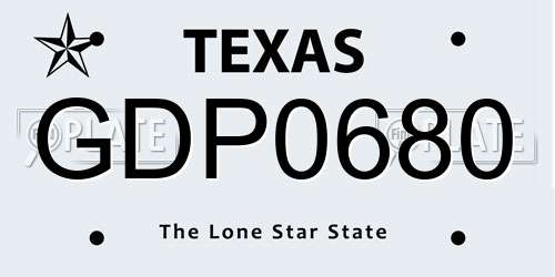GDP0680 Texas License Plate