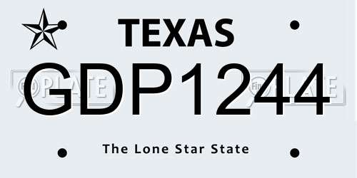 GDP1244 Texas License Plate