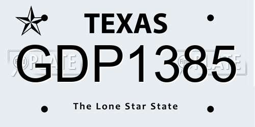 GDP1385 Texas License Plate