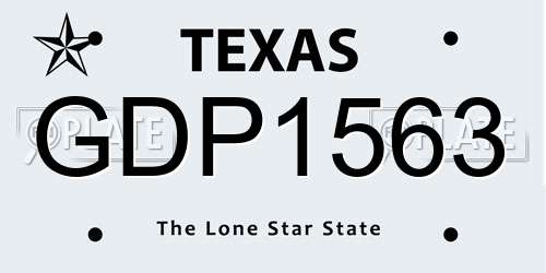 GDP1563 Texas License Plate