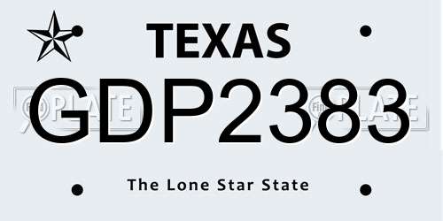 GDP2383 Texas License Plate