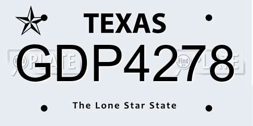 GDP4278 Texas License Plate